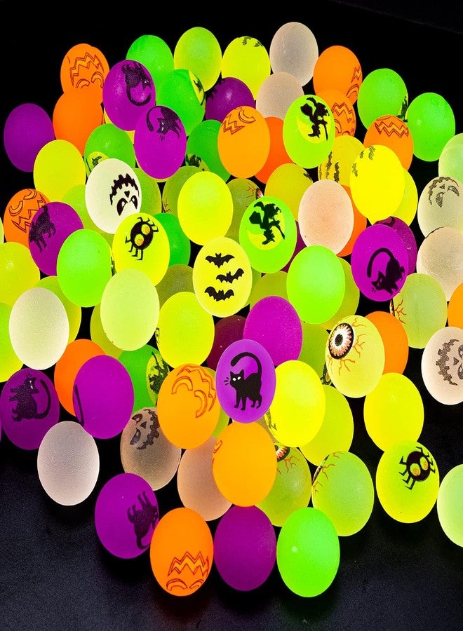 Pllieay 100 PCS Halloween Bouncy Balls, Glow in The Dark Bouncing Balls, Halloween Party Favor Supplies, School Classroom Game Rewards, Trick or Treat Party Bag Filler - Image 1